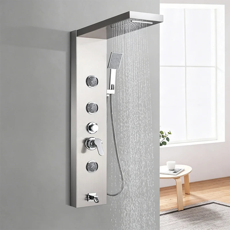 Rain Waterfall Shower Panel Faucet Body Massage Jets