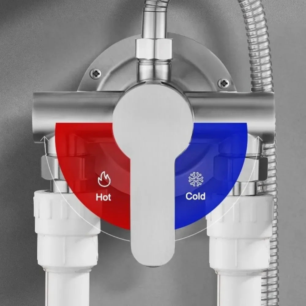 Stainless Steel Shower Faucet Cold Water Mixer G1/2