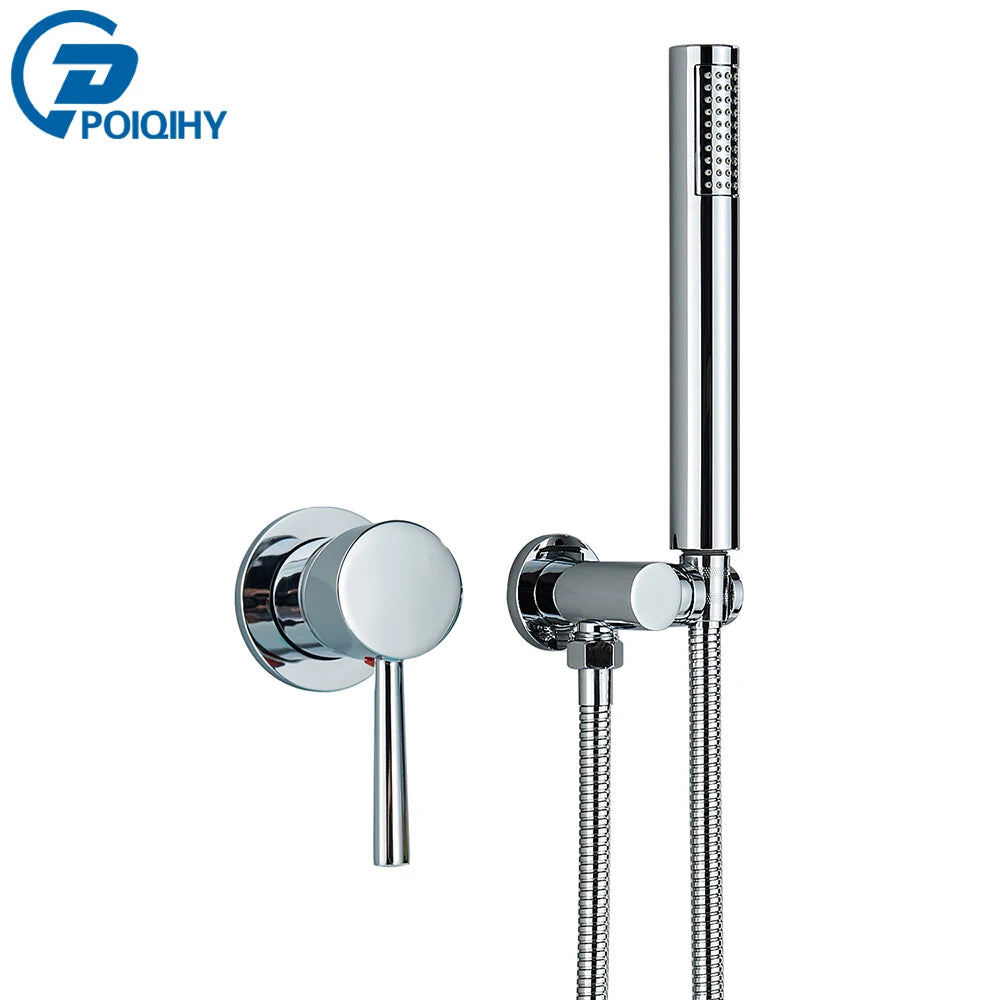 Brushed Gold Handheld Shower Bathroom Shower Faucet &