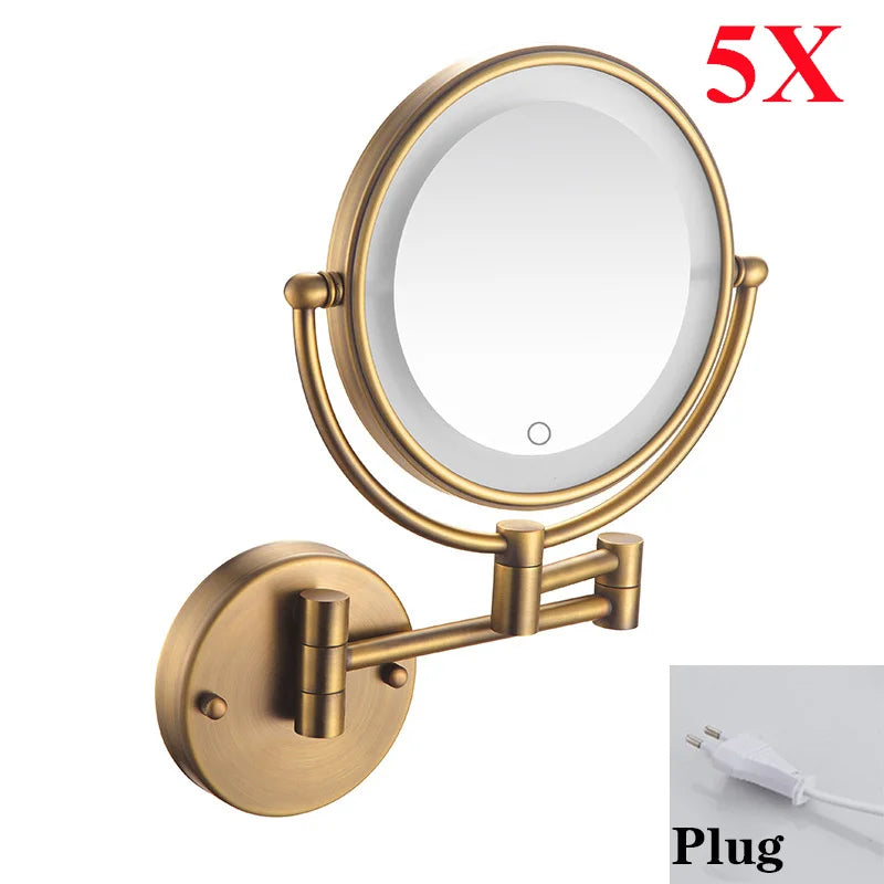 Brushed Gold Led Bathroom Mirrors Quality Brass 10x