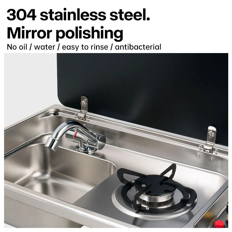 Rv Sink One Burner Gas Stove /Cold Faucet