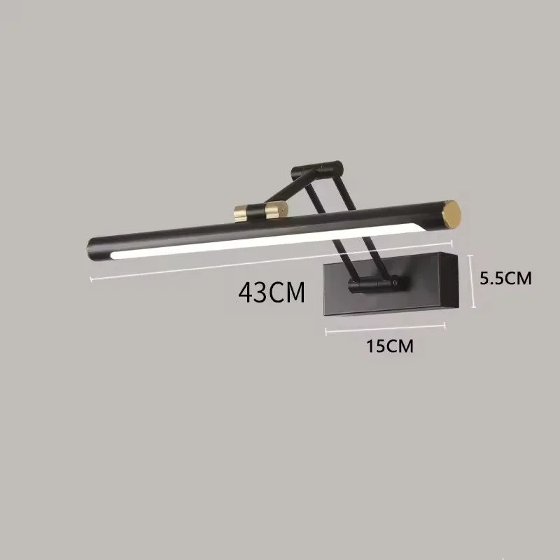 Led Bathroom Vanity Light Adjustable Swing Arm Mirror