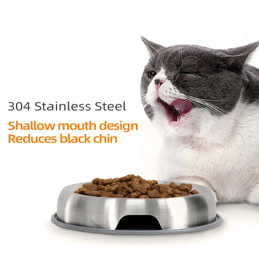 304 Stainless Steel Cat Dog Pet Bowl Non
