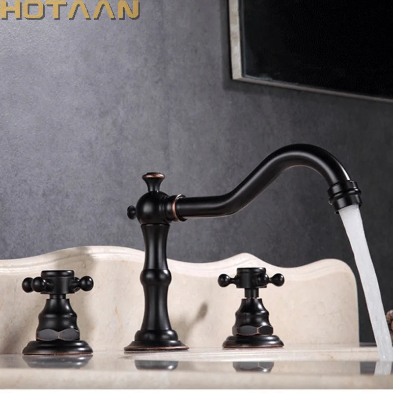 Solid Brass Bathroom Basin Mixer Tap Antique Brass