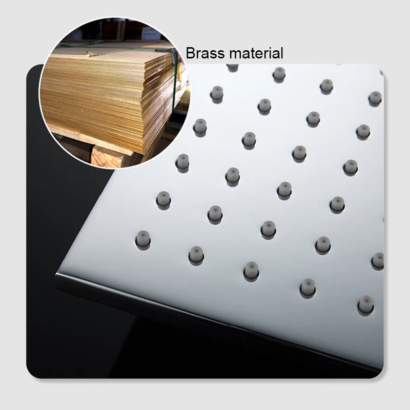 Brass Square Rain Shower Head Quality Bathroom Bath