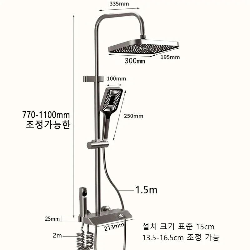 Bathroom Shower Led Display Piano Keys Bath Shower