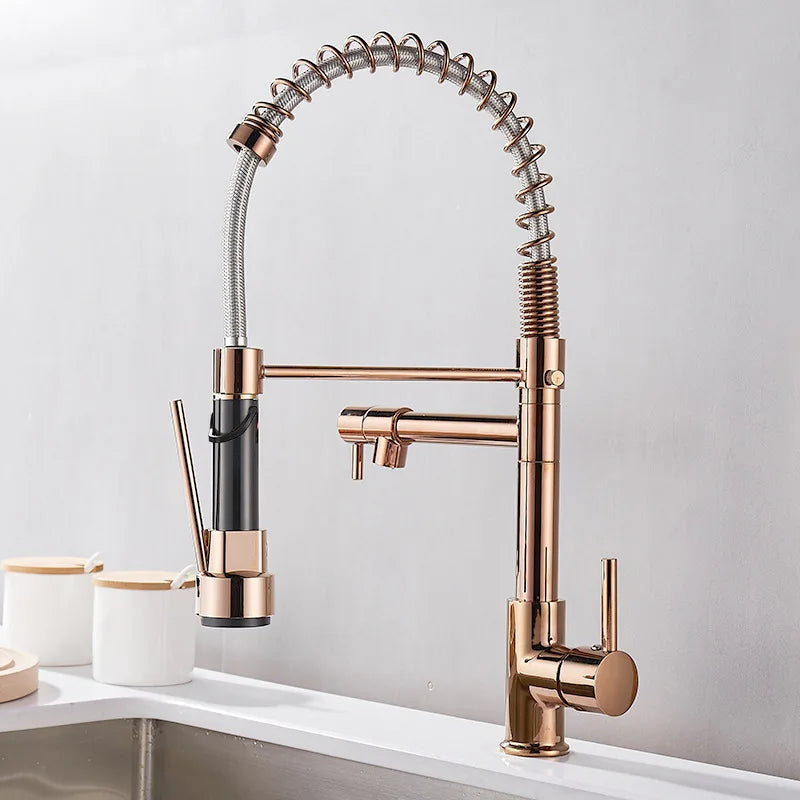 Gold Stainless Steel Faucet Cold Water Mixers Hole