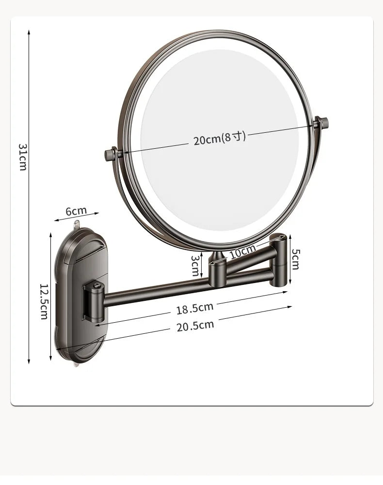Inch Wall Mounted Makeup Mirror Extending Folding Double
