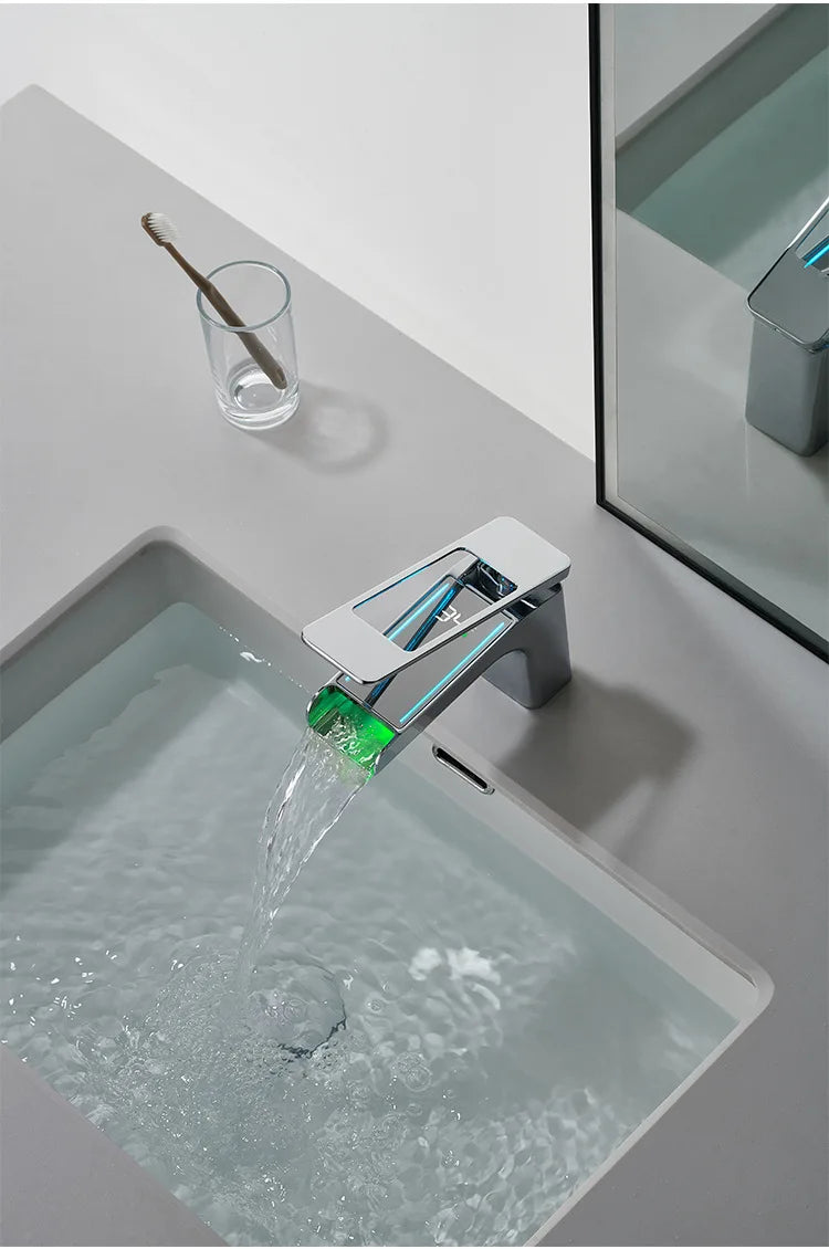 High-Quality Grey Basin Faucet Brass Construction Bathroom Sink