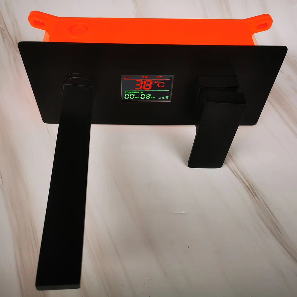 Digital Display Bathroom Basin Sink Faucet Wall Mounted