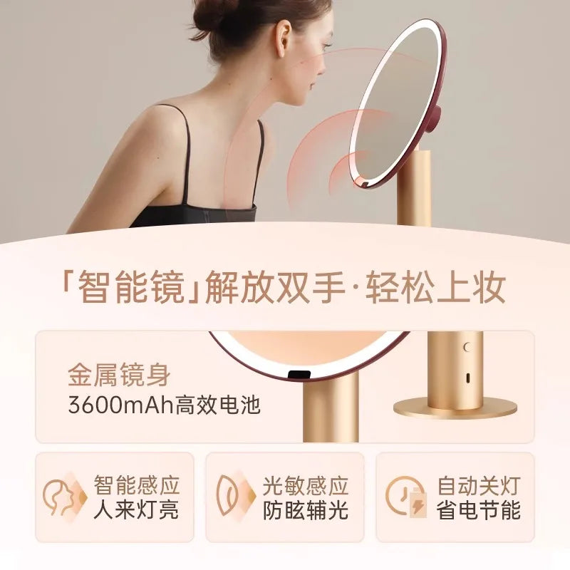 Muid Metal Mirror Desktop Led Smart Vanity Mirror