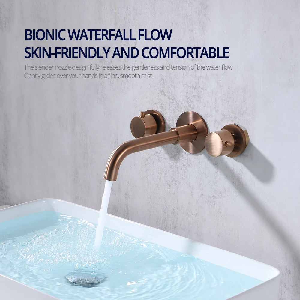 Brushed Rose Gold Basin Faucet 100 Solid Brass