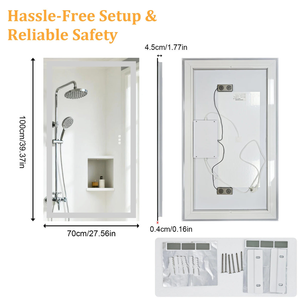 Led Bathroom Mirror Tempered Glass Mirror Bluetooth Colors