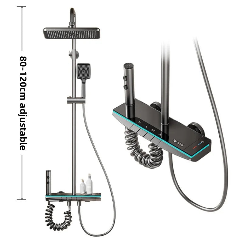 Digital Display Shower Bathroom Rainfall Wall Mounted Way