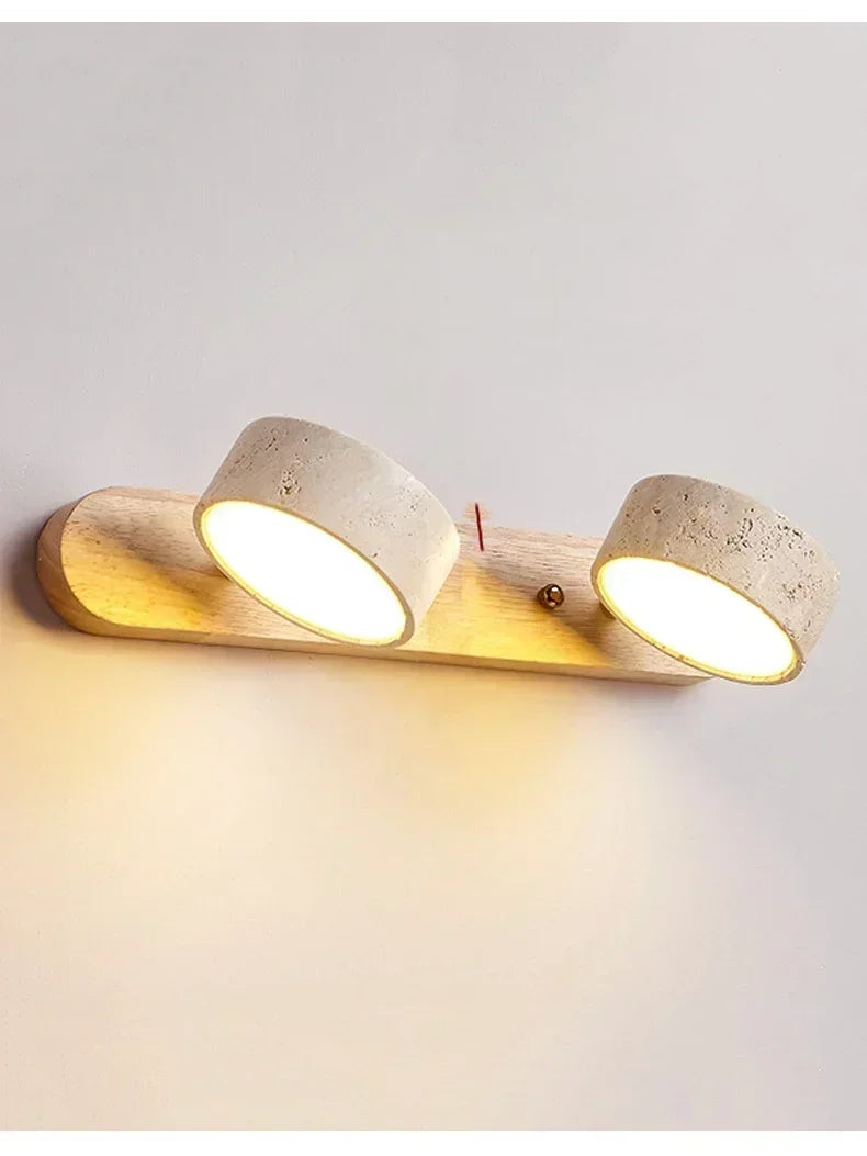 Rotatable Led Vanity Mirror Light Wabi Sabi Travertine