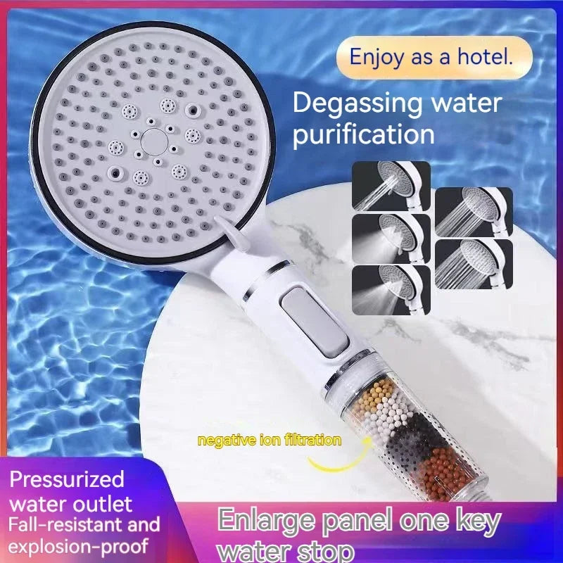 5-Speed Booster Large Panel Strong Water Shower Head