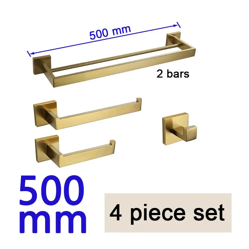 Gold Brushed Bathroom Hardware Towel Bar Rail Toilet