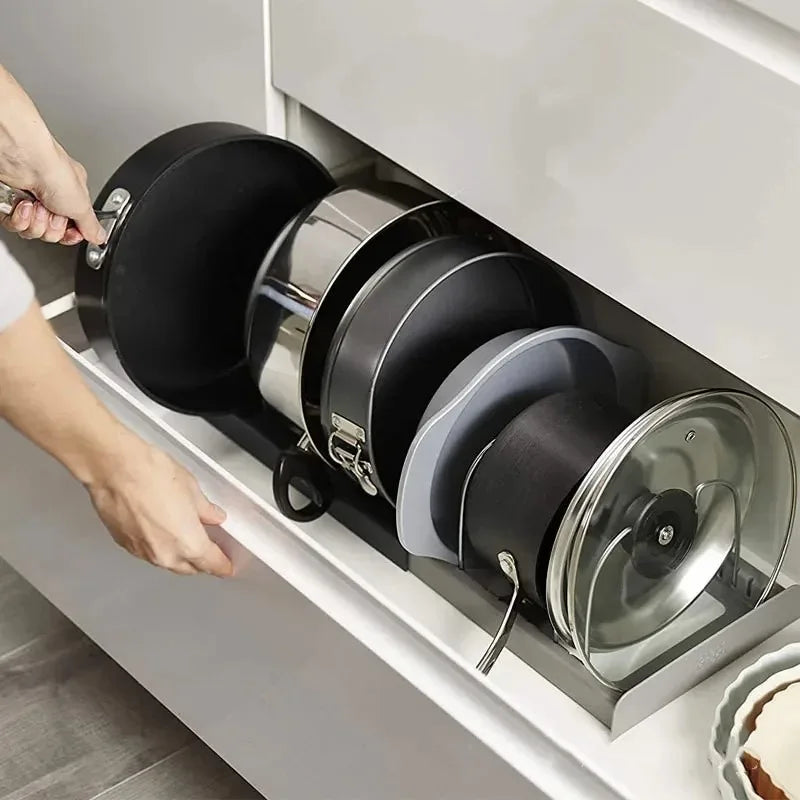 Expandable Pot & Pan Organizer Rack Adjustable Under