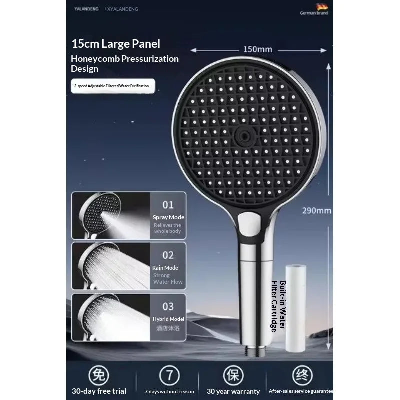 15cm Big Panel High Pressure Shower Head Filter