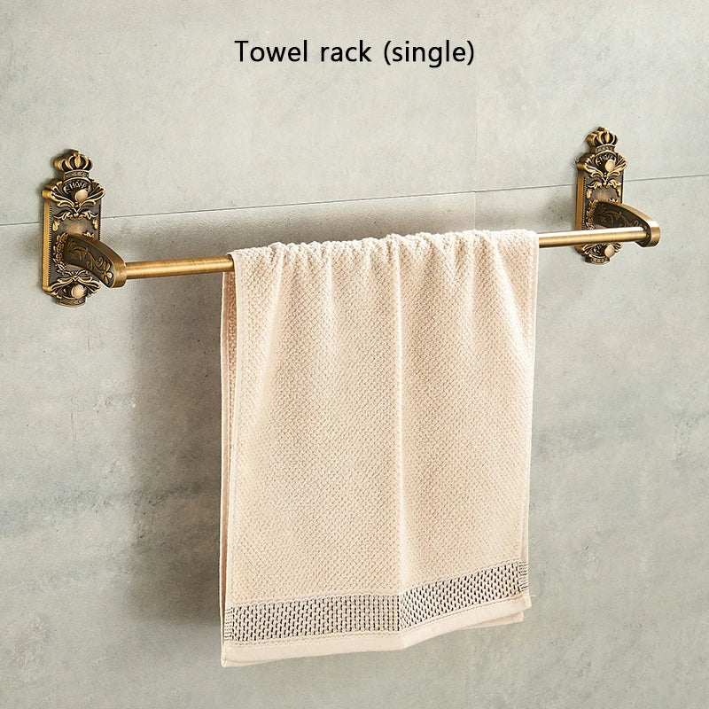 Antique Bathroom Hardware Wall-Mounted Towel Rack Toilet Brush