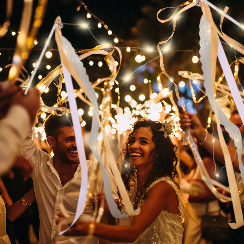 Wedding Ribbon Fairy Wand Light Up Magic Wand
