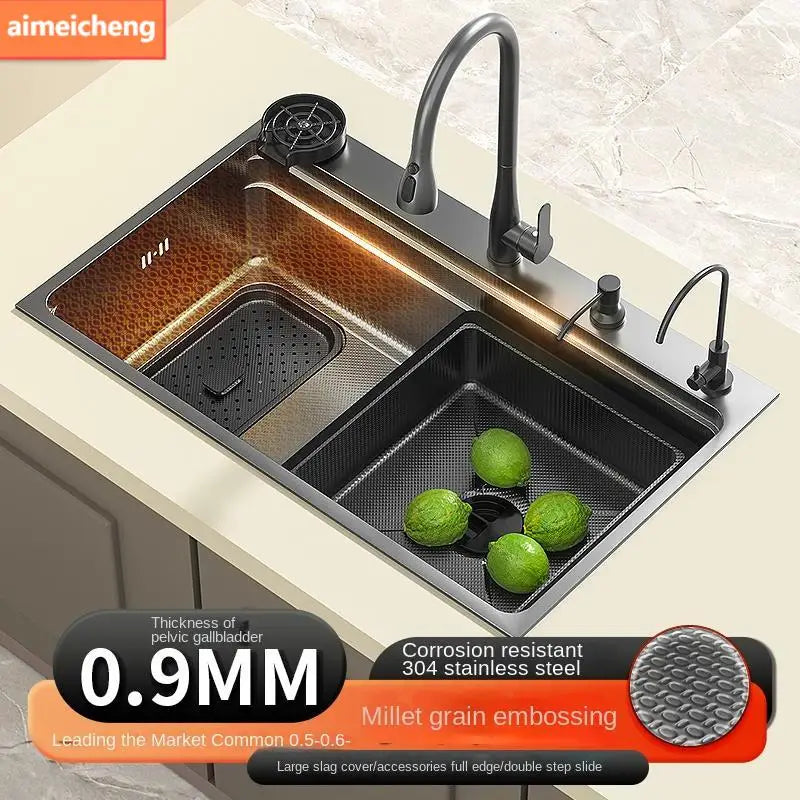 304 Stainless Steel Sink Black Large Slot Wash