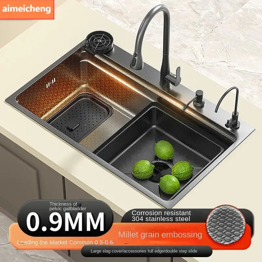 304 Stainless Steel Sink Black Large Slot Wash