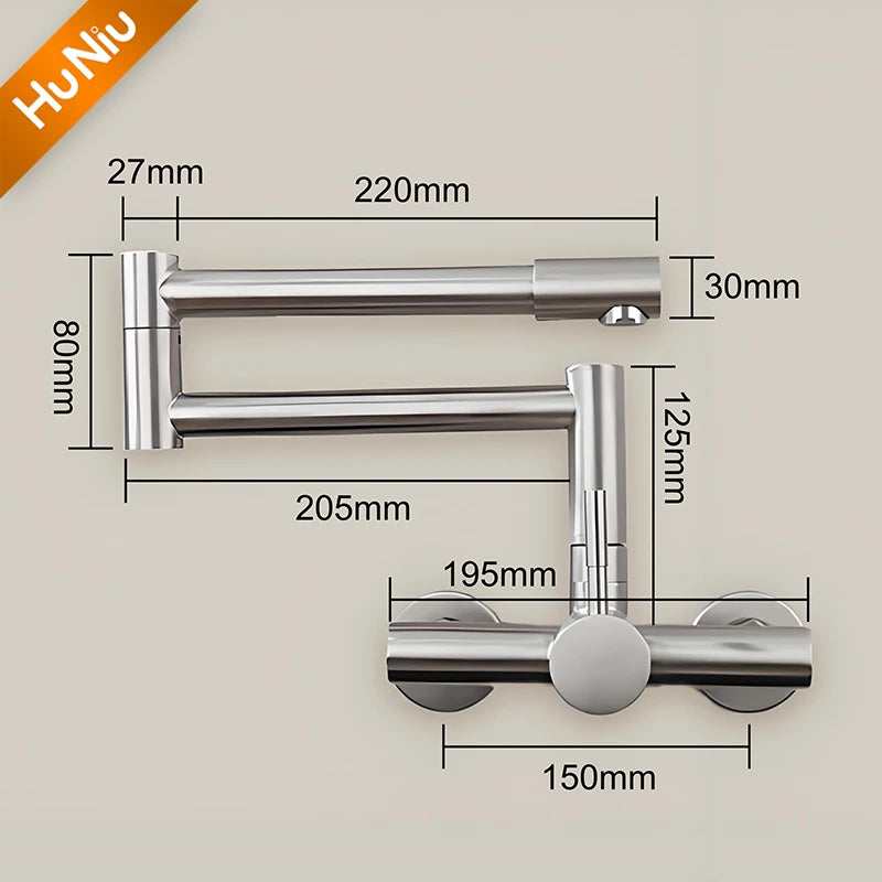 Huniu Folding Faucet Stainless Steel 304 Foldable Faucet
