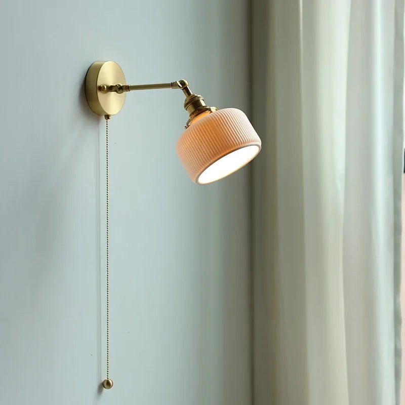 Ceramic Modern Wall Lamp Beside Pull China Switch
