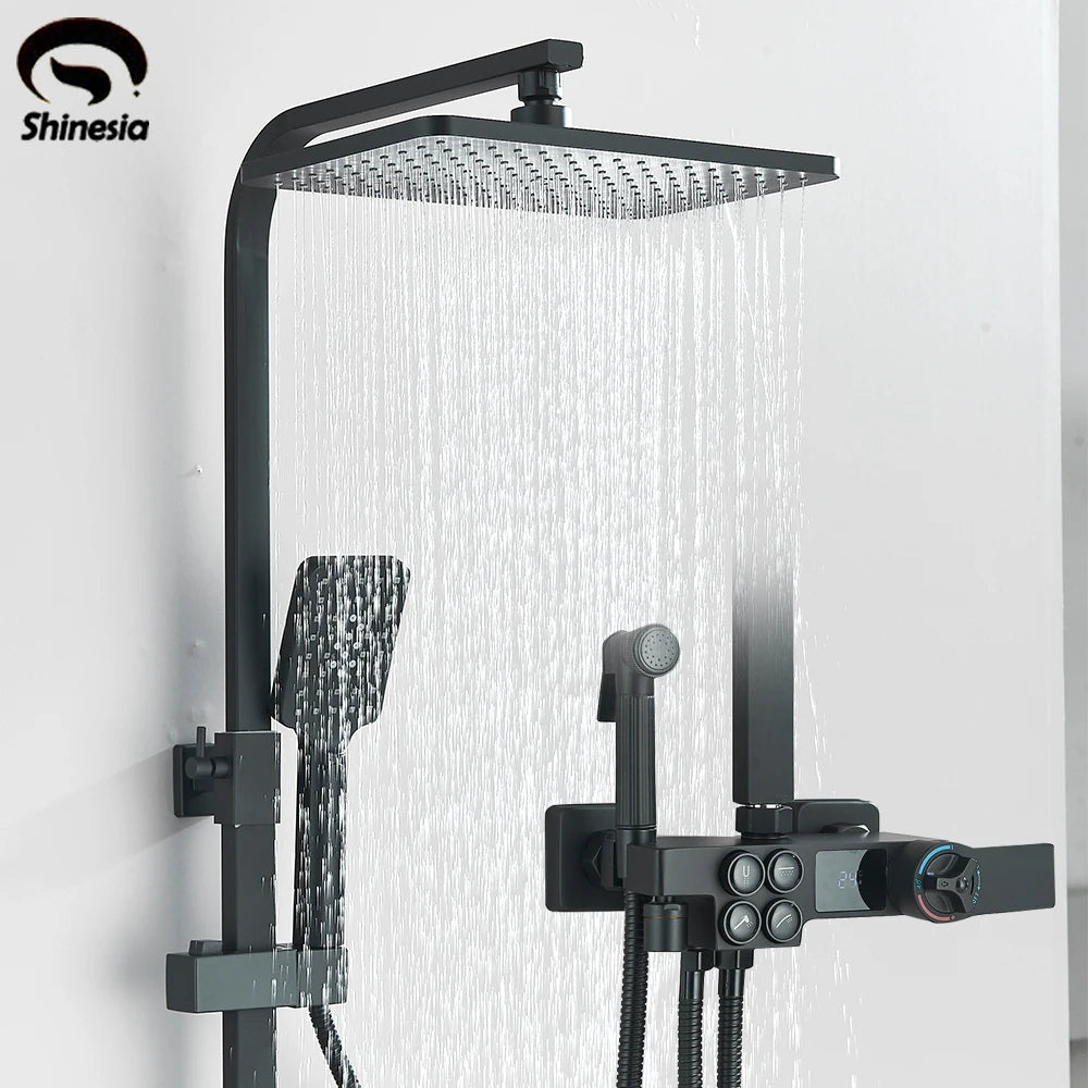 Shinesia Thermostatic Digital Display Shower Faucet Shower Mixer
