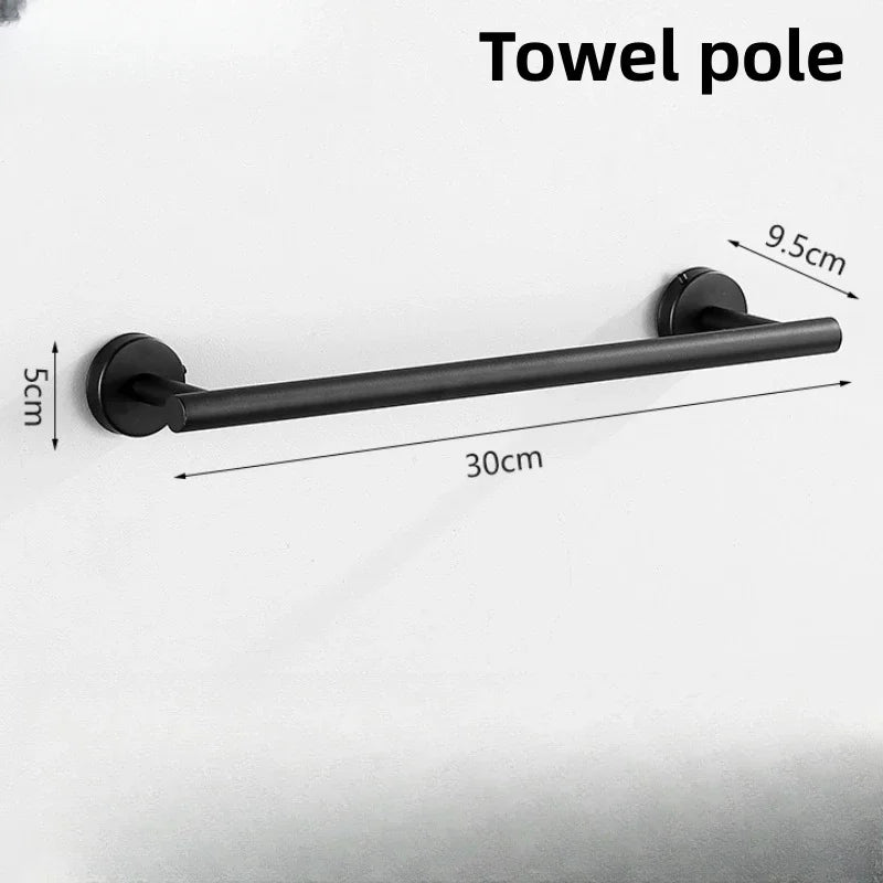Wall Mount Black Bathroom Stainless Steel Towel Rack