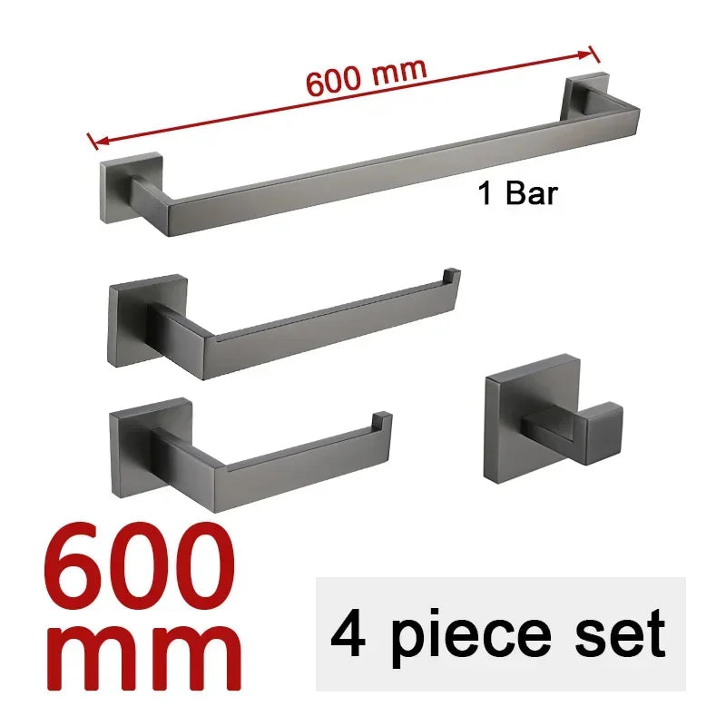 Gunmetal Stainless Steel Bathroom Accessorie Hardware Towel Rack