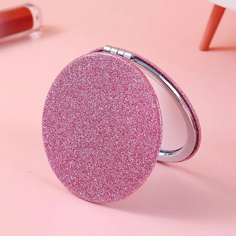 Folding Makeup Mirror Stylish Round Travel Mirror Double