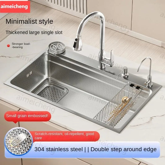 304 Stainless Steel Sink Silver Large Slot Wash