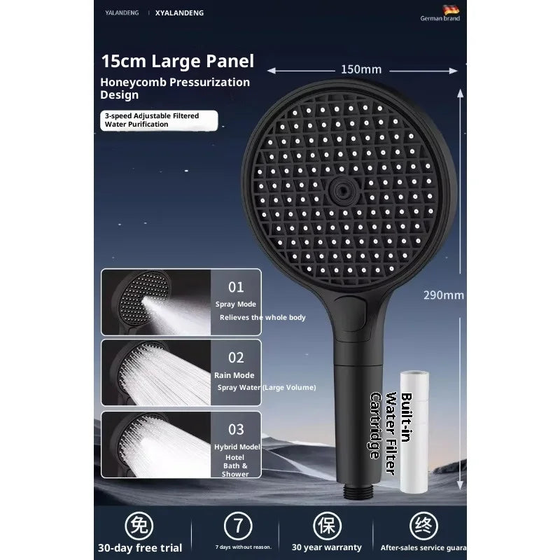 15cm Big Panel High Pressure Shower Head Filter