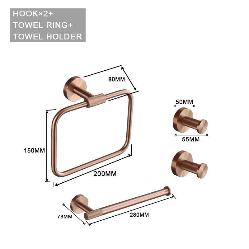Brushed Rose Gold Toilet Brush Holder Toilet Paper