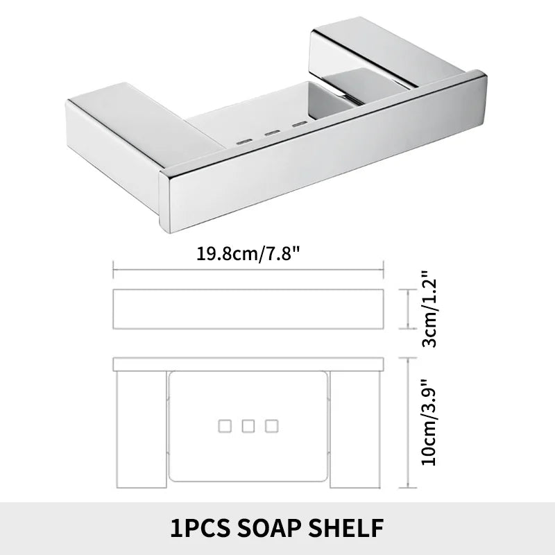 Stainless Steel Bathroom Wall Shelf Towel Bar Rack