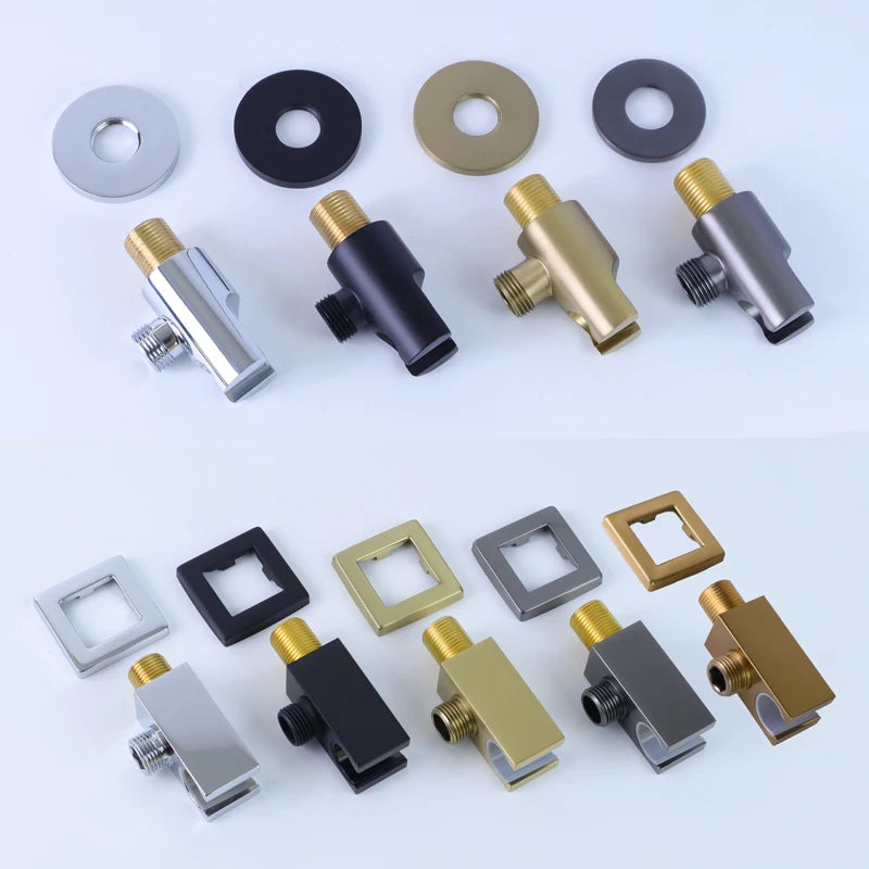 Square Hand Shower Bracket Brass Body Angel Adjustable