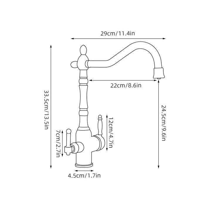 Antique Brass Faucets 360 Rotate Swivel Faucet Cold