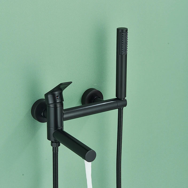Bathtub Faucet Brass Wall Mounted Bathroom Shower Mixer