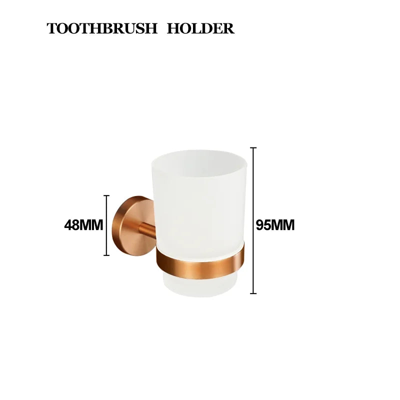 Brushed Rose Gold Bathroom Towel Rack Tissue Rack