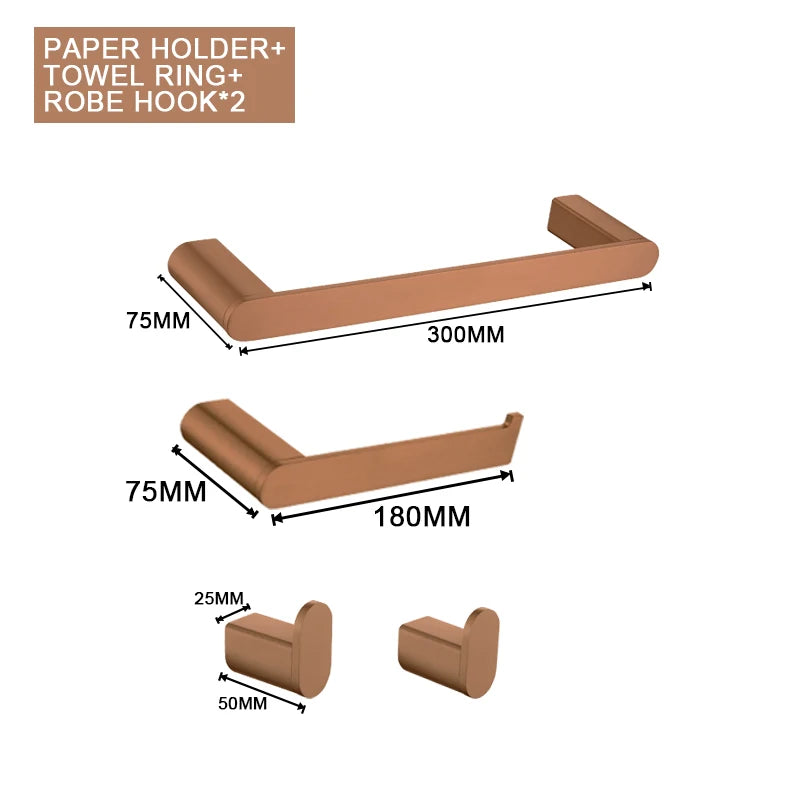 Rose Gold Bathroom Wall Mount Shelf Toilet Bath