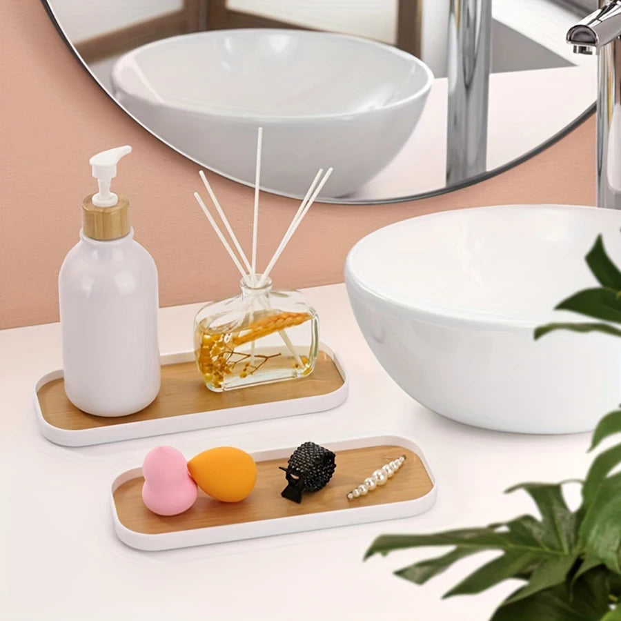 1pcs/2pcs Bathroom Vanity Tray Rectangle Bathroom Tray Counter