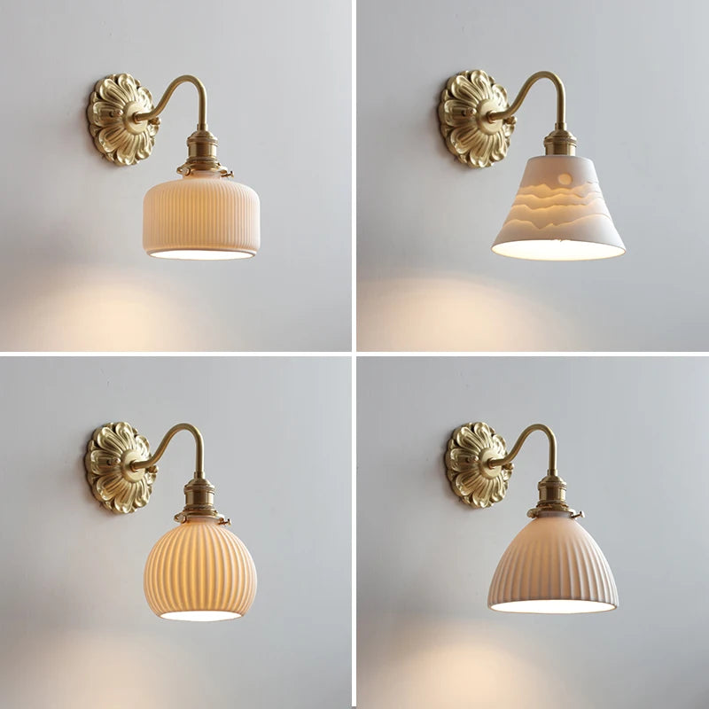 Iwhd Nordic Modern Led Wall Lamps Sconce Copper