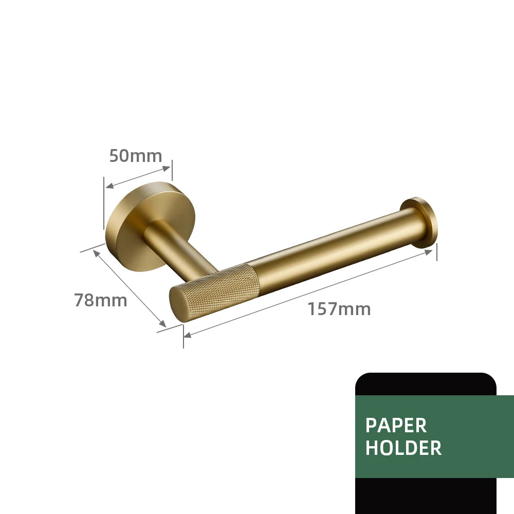 Gold Bathroom Towel Bar Bath Robe Hook Brass