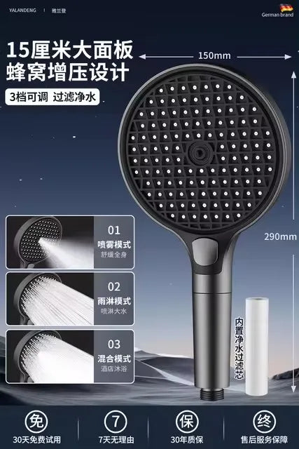 15cm Big Panel High Pressure Shower Head Filter
