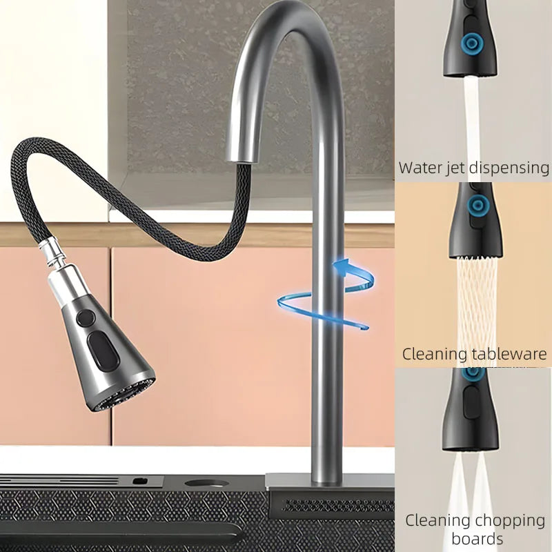 Double Waterfall Mode Large Capacity Sink Double-Track
