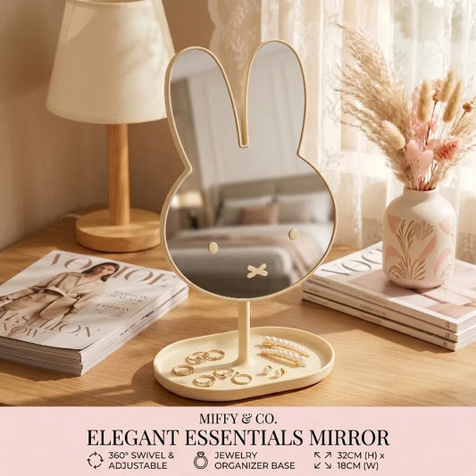 Kawaii Miffy Rabbit Shaped Makeup Mirror 360 Rotating