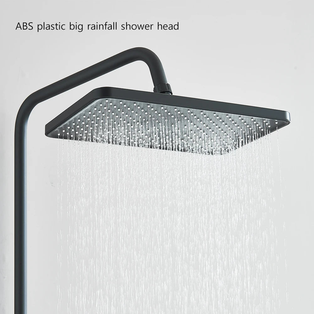 Black Lcd Display Screen Shower Faucet Bathroom Cold
