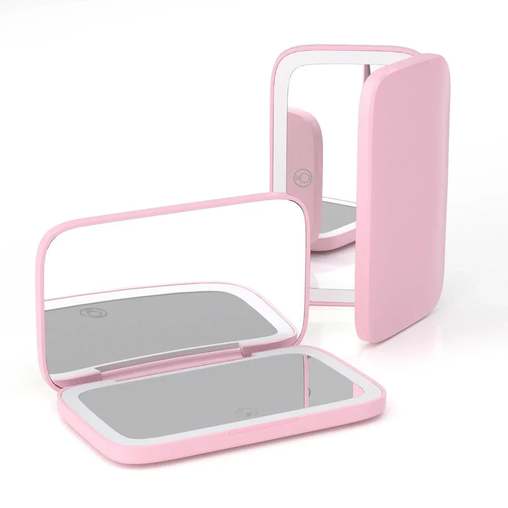 Rechargeable Square Makeup Mirror Led Lights 1x/5x Magnification